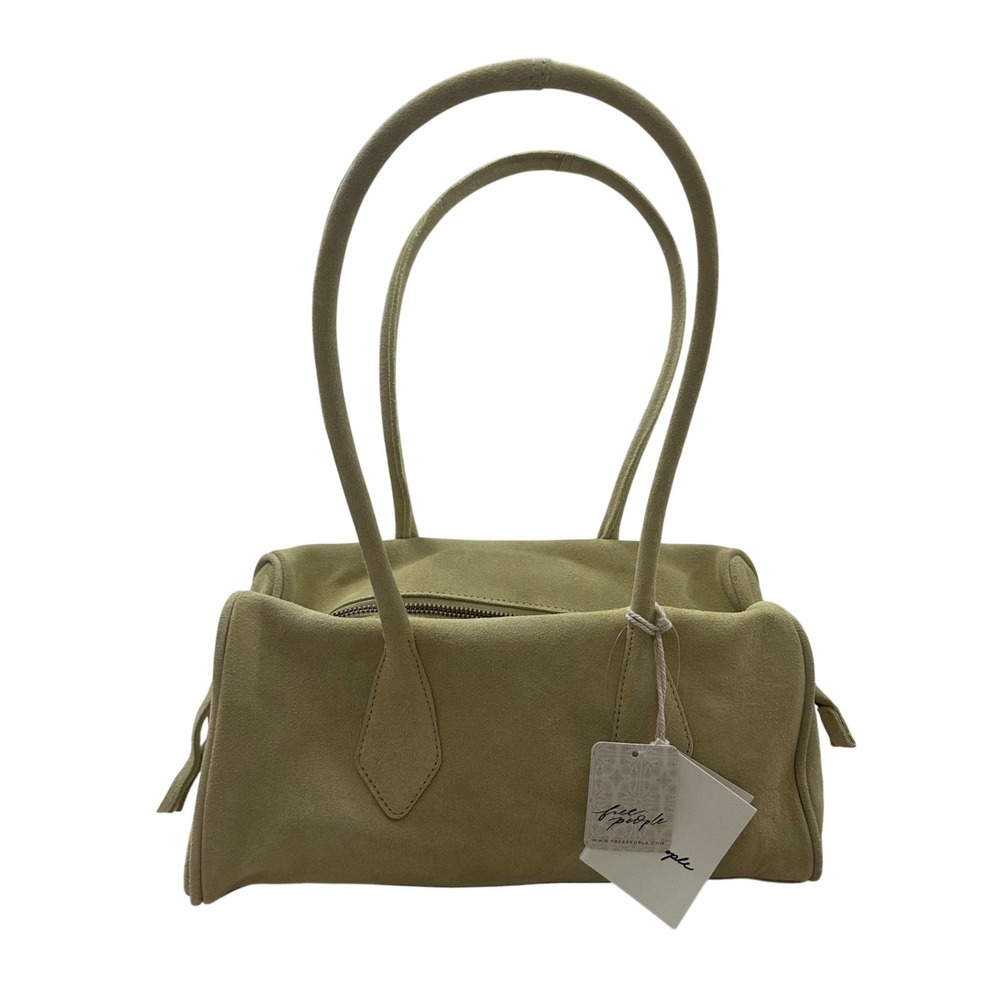 Free People Sierra Shoulder Bag Suede Leather Handcrafted Pastel Yellow New
